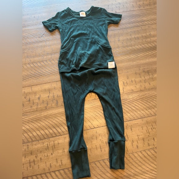 Ready Set Romper Bamboo Green Kids' Jumpsuit - Picture 1 of 3